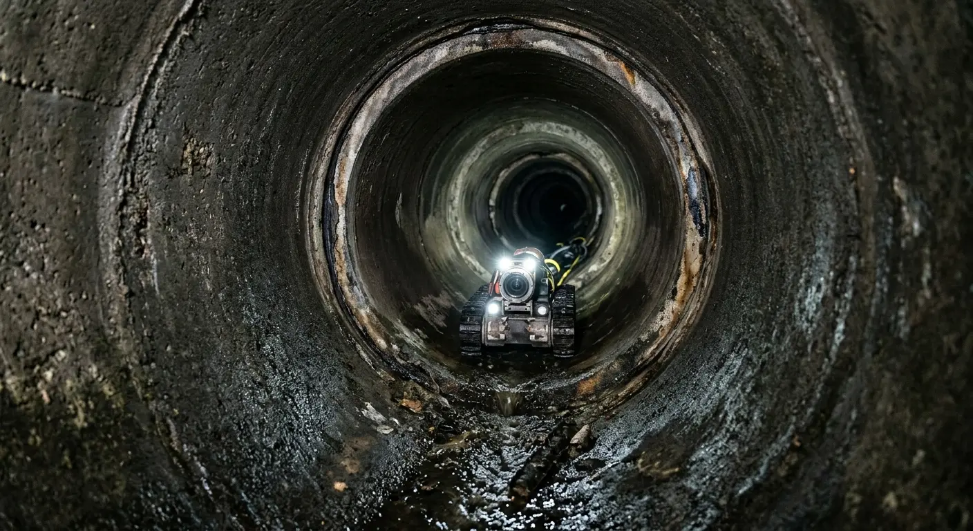 Robotic sewer camera inspecting pipe interior for Sewer Line Cleaning in Payette